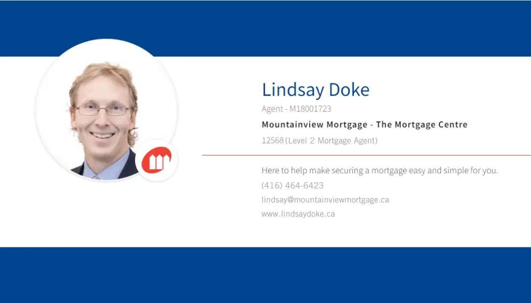 Lindsay Doke, Mortgage Agent, business card