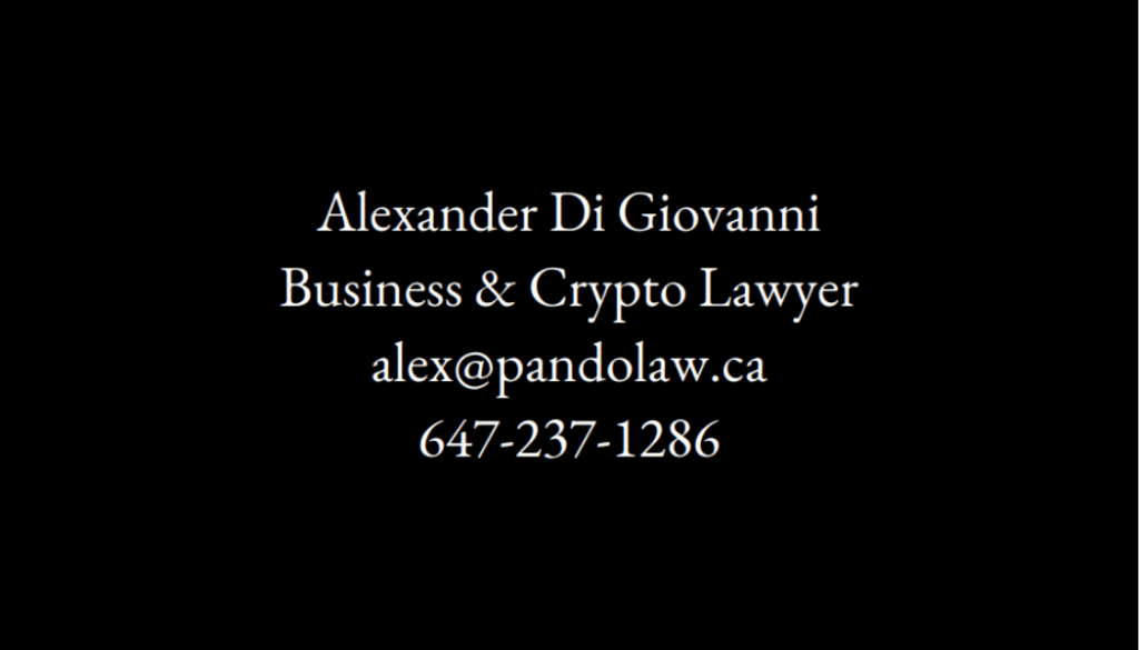 Alexander Di Giovanni, Real Estate Lawyer, business card